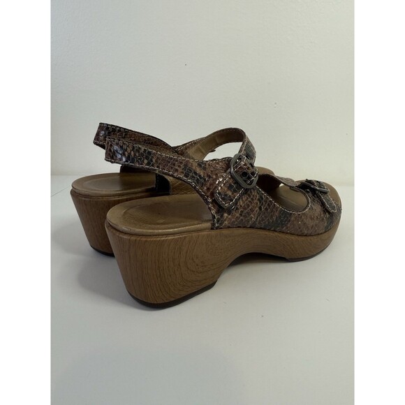 Dansko Joanie Brown Snake Leather Ankle Strap Comfort Sandal 4O - Picture 10 of 15